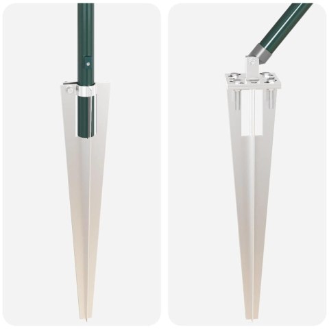 SŁUPKI OGRODZENIOWE Z KOŃCÓWKĄ 26 SZT. Ø32MM 80CM ZE STALI OCYNKOWANEJ