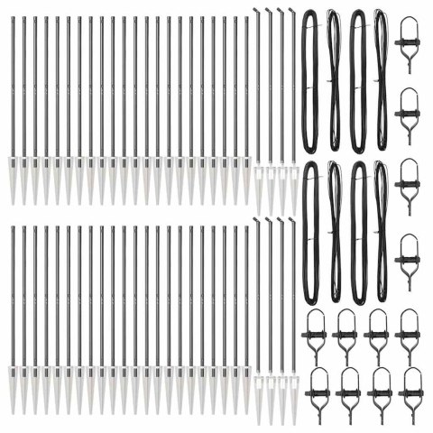 SŁUPKI OGRODZENIOWE Z OSTROGĄ 52 SZT. Ø32MM 180CM ZE STALI OCYNKOWANEJ