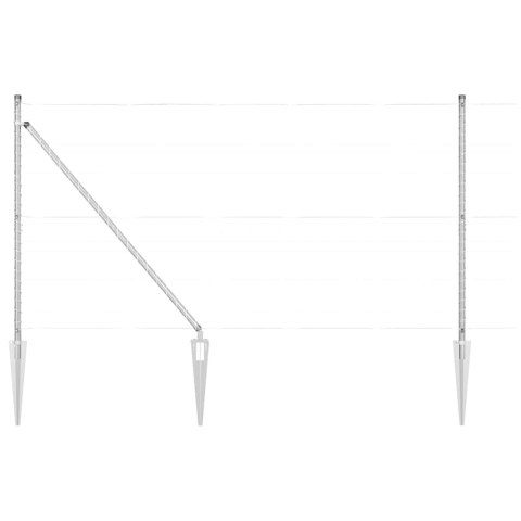 SŁUPKI OGRODZENIOWE Z SZPIKULCEM 26 SZT. Ø32MM 160CM ZE STALI OCYNKOWANEJ