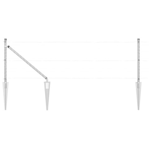 SŁUPKI OGRODZENIOWE Z WBITYM KOŃCEM 26 SZT. Ø32MM 120CM STAL OCYNKOWANA