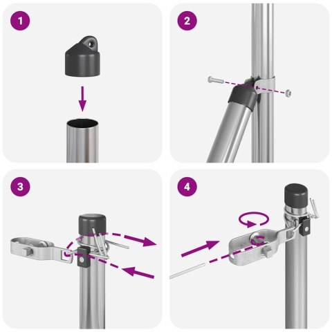 SŁUPKI OGRODZENIOWE 26 SZT. Ø32MM 170CM STAL GALWANIZOWANA