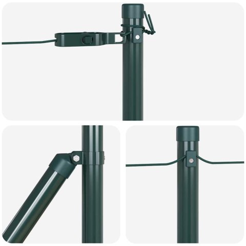 SŁUPKI OGRODZENIOWE 26 SZTUK ZIELONY Ø32MM 120CM STAL GALWANIZOWANA
