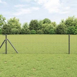 SŁUPKI OGRODZENIOWE 52 SZTUKI SZARY Ø32MM 120CM STAL GALWANIZOWANA