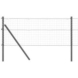 SŁUPKI OGRODZENIOWE 52 SZTUKI SZARY Ø32MM 120CM STAL GALWANIZOWANA