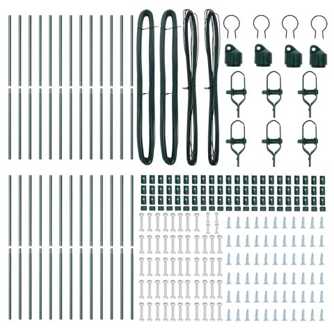 SŁUPKI OGRODZENIOWE 26 SZT. ZIELONE Ø32MM 170CM GALWANIZOWANE