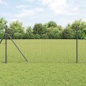 SŁUPKI OGRODZENIOWE 52 SZT. SZARY Ø32MM 190CM STAL OCYNKOWANA