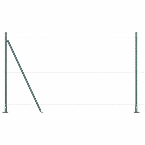 SŁUPKI OGRODZENIOWE Z PODSTAWAMI 26 SZT. Ø32MM 83,5CM ZE STALI OCYNKOWANEJ