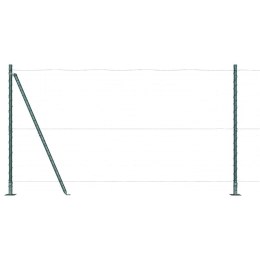 SŁUPKI OGRODZENIOWE Z PODSTAWAMI 52 SZT. Ø32MM 68,5CM ZE STALI OCYNKOWANEJ