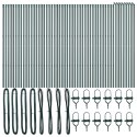 SŁUPY OGRODZENIOWE 52 SZT. ZIELONY Ø32MM 200CM STAL OCYNKOWANA