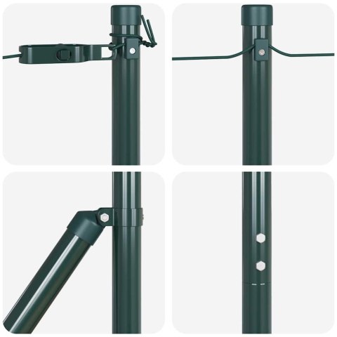 SŁUPY OGRODZENIOWE 52 SZT. ZIELONY Ø32MM 200CM STAL OCYNKOWANA