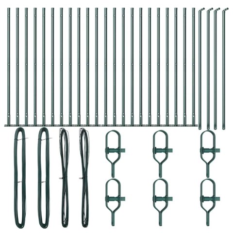 SŁUPY OGRODZENIOWE Z STOPKAMI 26 SZT. Ø32MM 90CM STAL GALWANIZOWANA