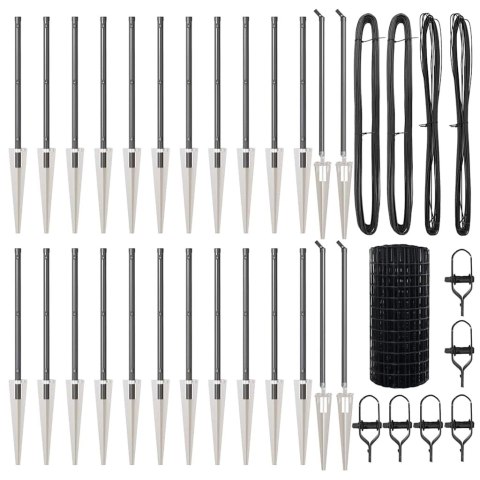 EURO OGRODZENIE Z 13 KOTWAMI SZPICOWYMI 0.6X50M ZE STALI GALWANIZOWANEJ SZAREJ