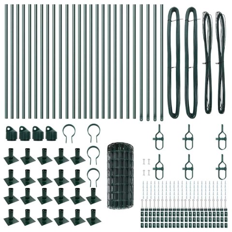 EURO OGRODZENIE Z 13 SŁUPKAMI FLANSZOWYMI 0.6X50M STAL OCYNKOWANA