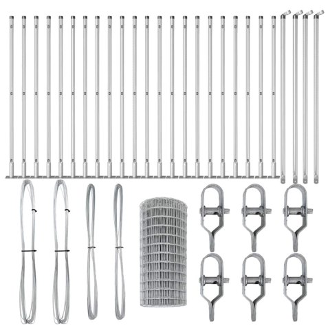 OGRODZENIE EURO Z 13 FLANSZOWYMI SŁUPKAMI 0,6X50M ZE STALI GALWANIZOWANEJ