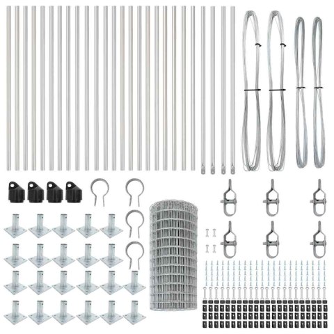 VidaXL Ogrodzenie Euro z 13 kołkami flanszowymi 0.4x50 m stal ocynkowana