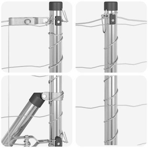 VidaXL Ogrodzenie Euro z 13 kołkami flanszowymi 0.4x50 m stal ocynkowana