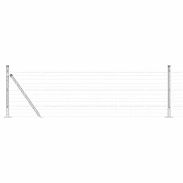 VidaXL Ogrodzenie Euro z 13 słupami z flangą 0.4x50 m stal ocynkowana