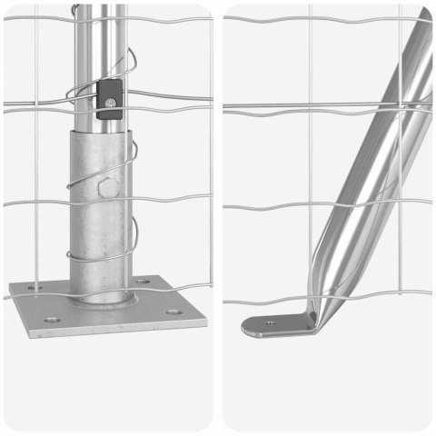 VidaXL Ogrodzenie Euro z 13 słupami z flangą 0.4x50 m stal ocynkowana