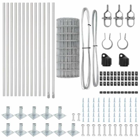 OGRODZENIE EURO Z 13 SŁUPKAMI Z FLANGĄ 0.6X25M ZE STALI OCYNKOWANEJ