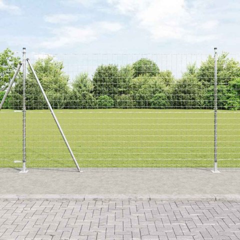 OGRODZENIE EURO Z 7 FLANSZOWYMI SŁUPKAMI 1.4X10M STAL OCYNKOWANA