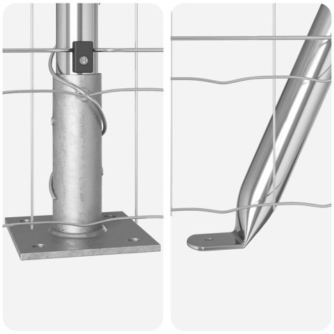 OGRODZENIE EURO Z 7 FLANSZOWYMI SŁUPKAMI 1.4X10M STAL OCYNKOWANA