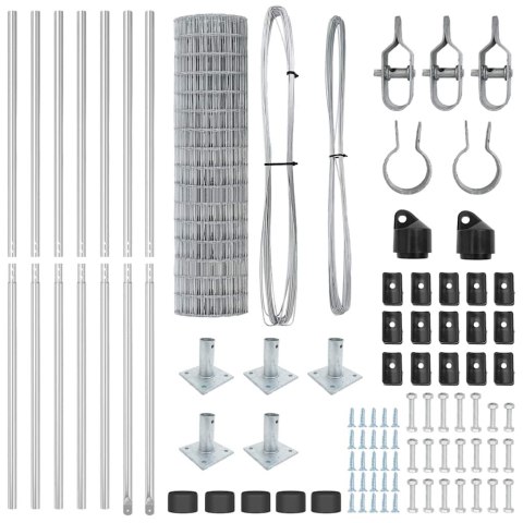 OGRODZENIE EURO Z 7 SŁUPKAMI Z FLANSZAMI 1X10M STAL OCYNKOWANA