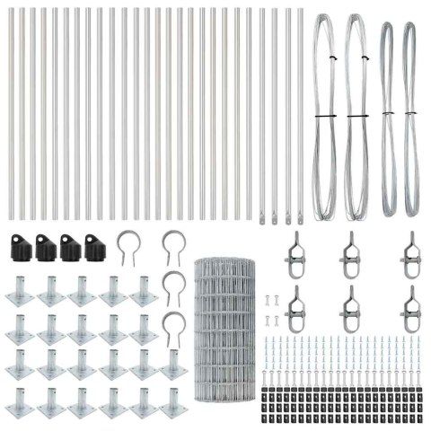 VidaXL Ogrodzenie Euro z 13 kołkami flanszowymi 0.4x50 m stal ocynkowana