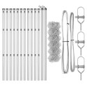 ZESTAW SŁUPKÓW OGRODZENIOWYCH SREBRNY 0.4X 25M