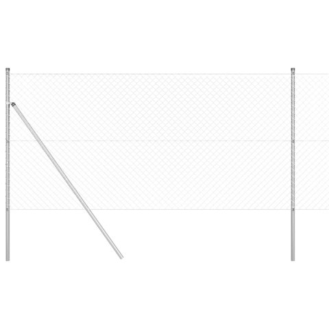 ZESTAW SŁUPKÓW OGRODZENIOWYCH SREBRNY 1.4X 10M