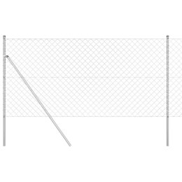 ZESTAW SŁUPKÓW OGRODZENIOWYCH SREBRNY 1.4X 10M