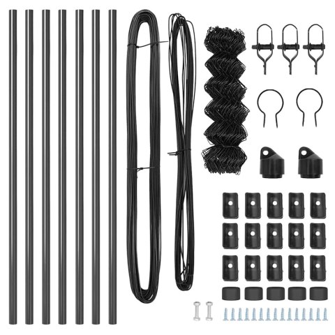 VidaXL Zestaw słupków ogrodzeniowych Szary 0.4 x 10 m