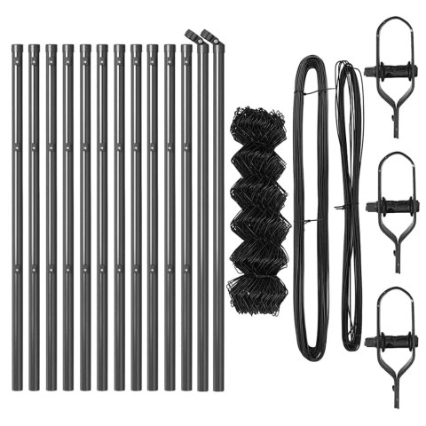 VidaXL Zestaw słupków ogrodzeniowych Szary 0.4 x 25 m