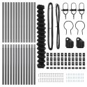 VidaXL Zestaw słupków ogrodzeniowych Szary 1.6 x 25 m