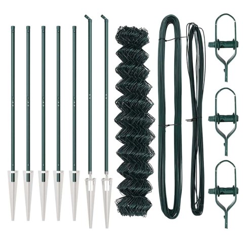 OGRODZENIE Z OGNIWAMI Z SŁUPAMI ZIELONY 1.2X 10M