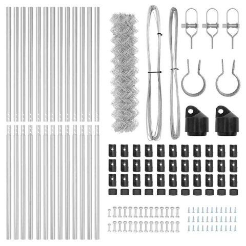 ZESTAW SŁUPKÓW OGRODZENIOWYCH SREBRNY 1.2X 25M