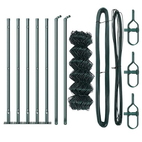 VidaXL Zestaw słupków ogrodzeniowych Srebrny 10 x 0.4 m