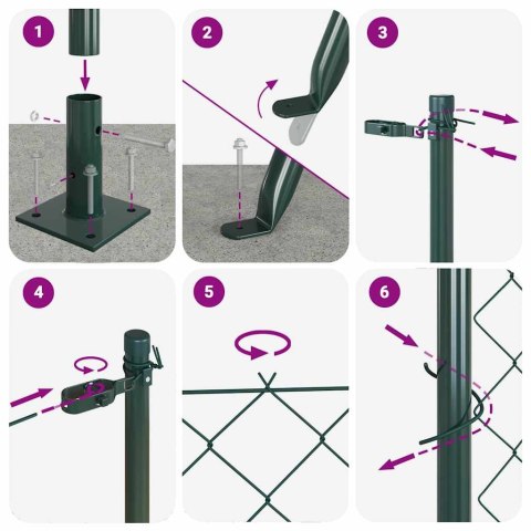 VidaXL Zestaw słupków ogrodzeniowych Srebrny 10 x 0.4 m