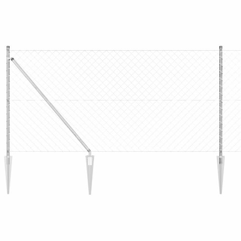 ZESTAW SŁUPKÓW OGRODZENIOWYCH SREBRNY 25X 1M