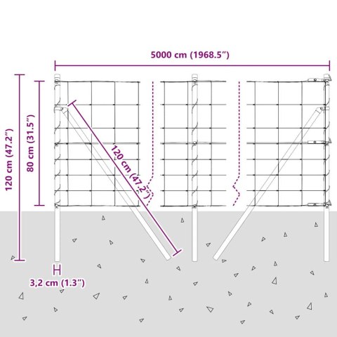 OGRODZENIE POLOWE 0,8X50M OCYNKOWANA STAL