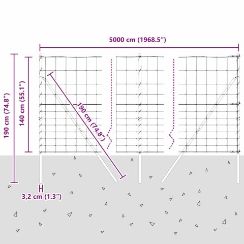 OGRODZENIE POLOWE 1.4X50M GALWANIZOWANA STAL