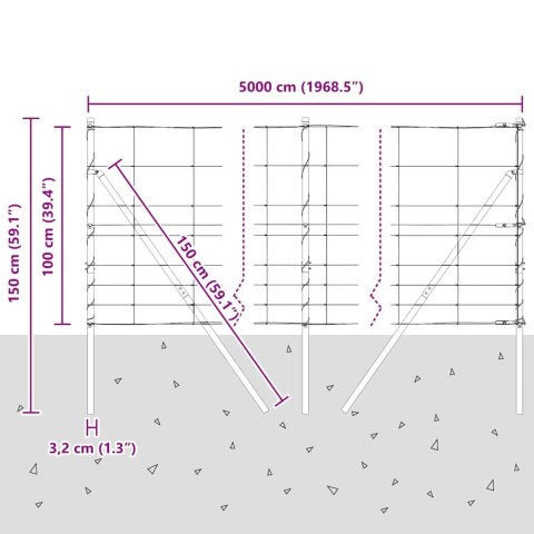 OGRODZENIE POLOWE 1X50M ZE STALI GALWANIZOWANEJ