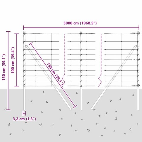 OGRODZENIE POLOWE 1X50M Z GALWANIZOWANEJ STALI