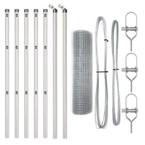 OGRODZENIE Z DRUTU SPAWANEGO Z 7 SŁUPKAMI 0.4X10M ZE STALI OCYNKOWANEJ