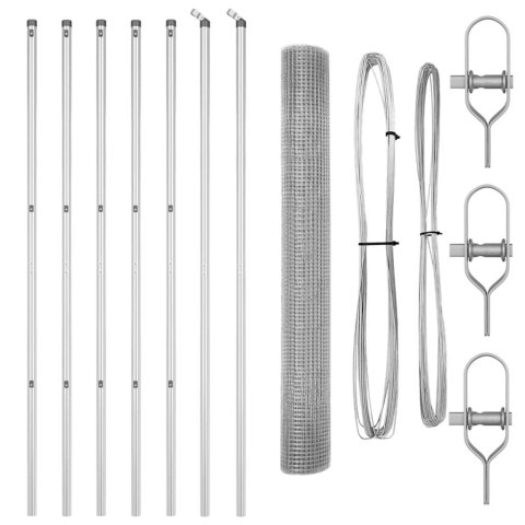OGRODZENIE Z DRUTU SPAWANEGO Z 7 SŁUPKAMI 1,2X10M STAL OCYNKOWANA