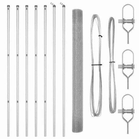 OGRODZENIE Z DRUTU SPAWANEGO Z 7 SŁUPKAMI 1.6X10M STAL OCYNKOWANA