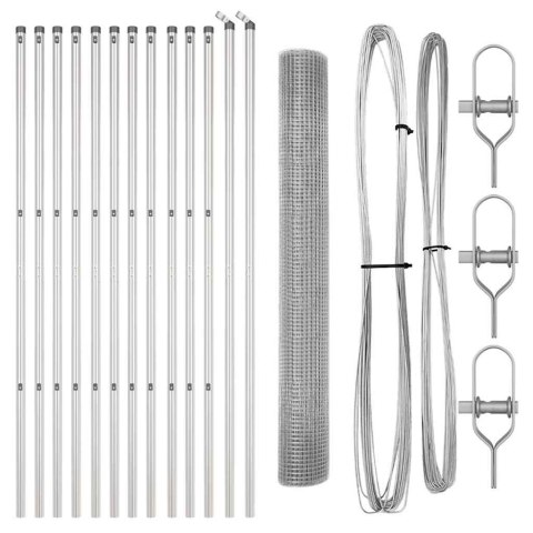 OGRODZENIE DRUCIANE Z 13 SŁUPKAMI 1.4X25M ZE STALI OCYNKOWANEJ