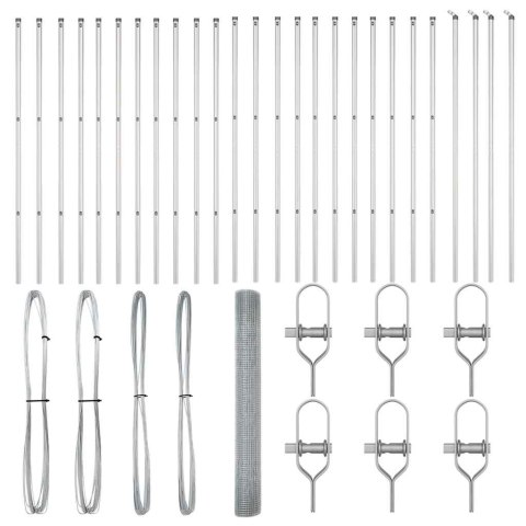 OGRODZENIE SPAWANE Z 13 SŁUPKAMI 1.2X50M ZE STALI OCYNKOWANEJ