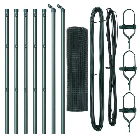 OGRODZENIE SPAWANE Z 7 SŁUPKAMI ZIELONE 0.4X10M STAL