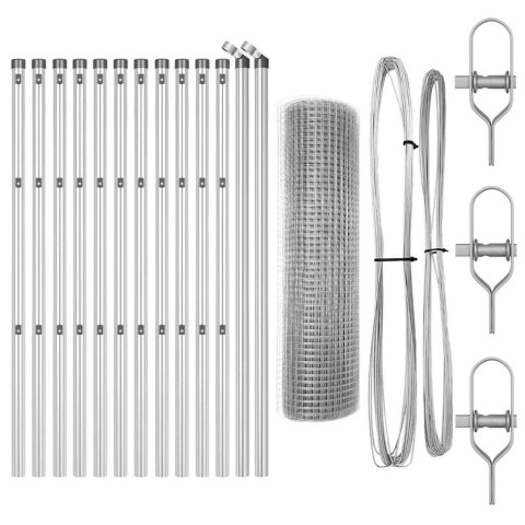 OGRODZENIE WELDED WIRE Z 13 SŁUPKAMI 0,8X25M STAL OCYNKOWANA