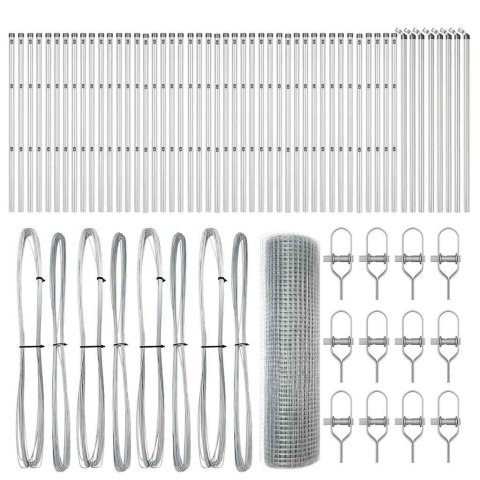 OGRODZENIE Z DRUTU SPAWANEGO Z 13 SŁUPKAMI 0.5X100M STAL OCYNKOWANA